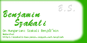 benjamin szakali business card